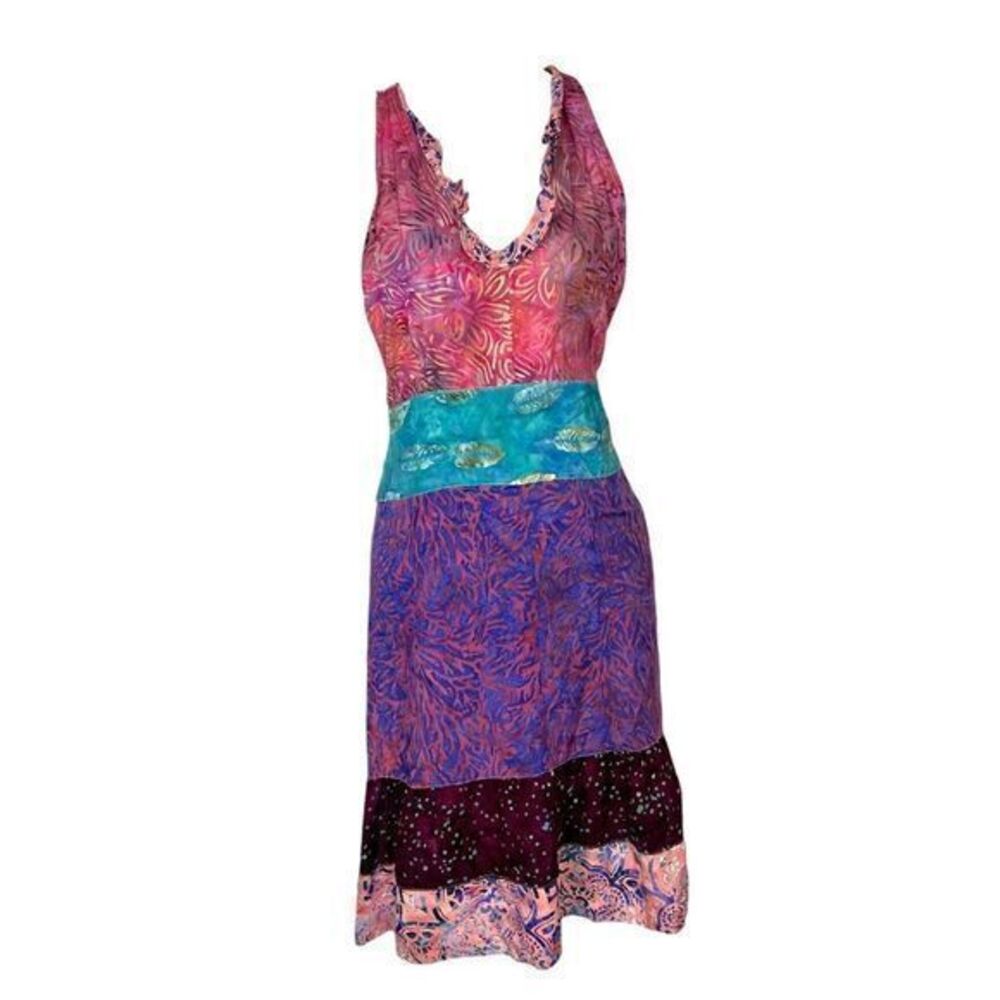 NWT Go Fish Clothing Apron Patchwork Ruffle Women's Hawaiian Cute Mixed Print OS